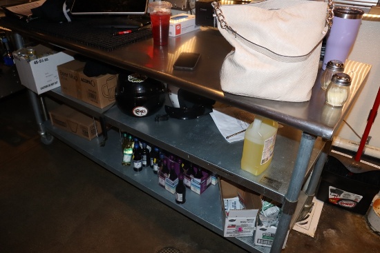 24" x 72" stainless portable table with galvanized under shelf