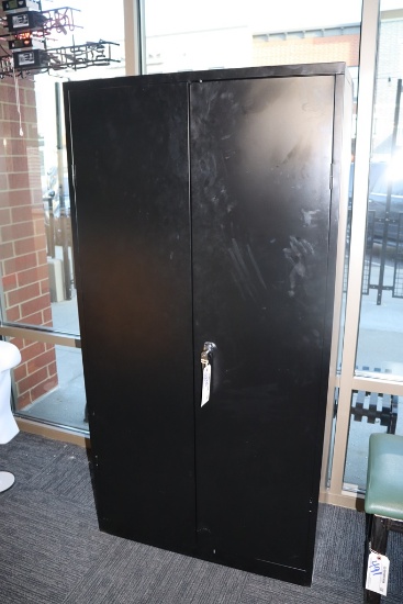 Black 2 door office cabinet - good