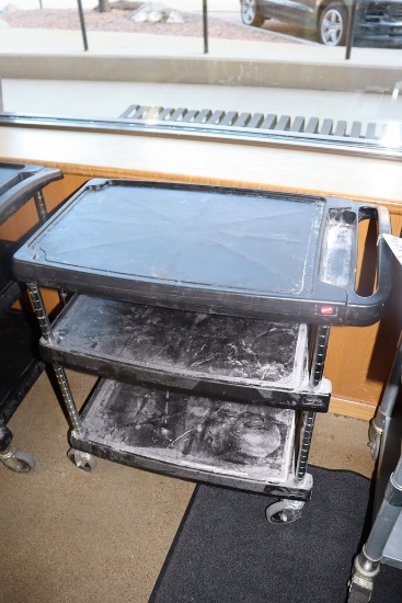 Don 18" x 30" poly bussing cart - needs wiped down