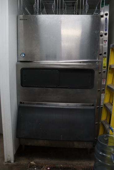 Hoshizaki KM-1601SRH ice cuber with bin - 1 phase - remote air cooled - con