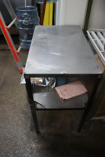 16"  x 27" steel framed, stainless top equipment stand