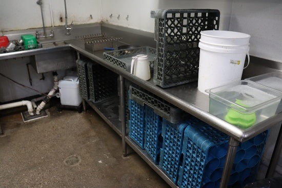 66" x 120" right hand stainless soil table - "L" shaped