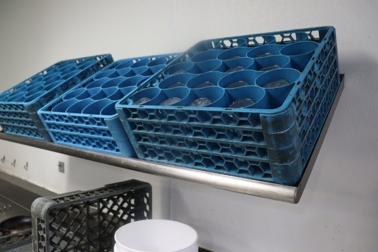 62" stainless wall mount dish box rack