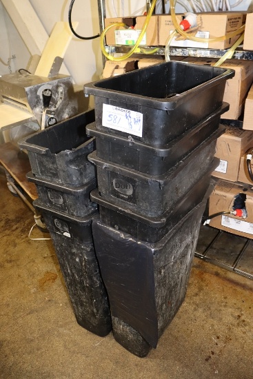 All to go - black kitchen trash cans - as is condition - some good - some n