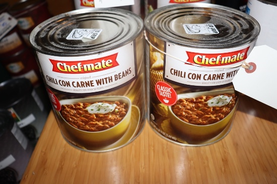 Times 2 - cans of Chef Mate Chile con carne with beans