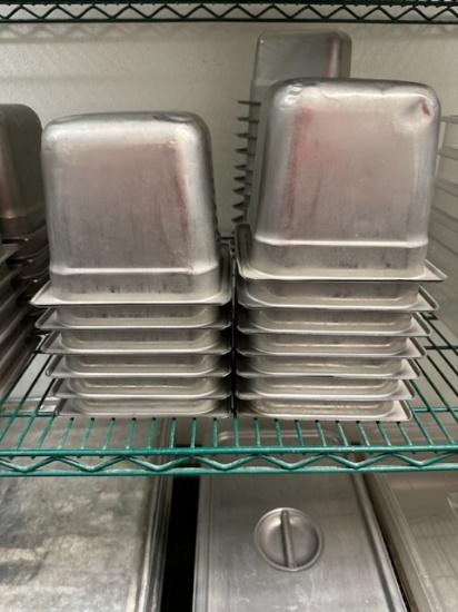Times 13 - 1/6 x 6" stainless inset pans - no lids