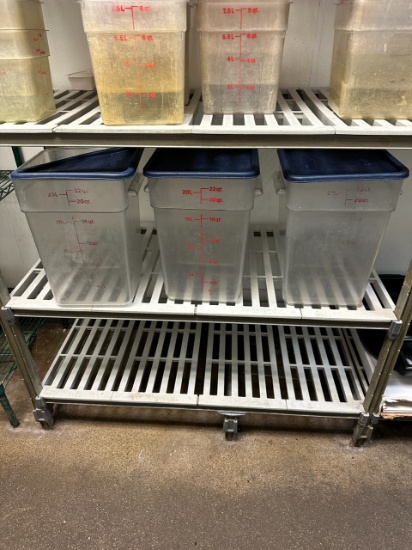 Times 3 - 22 quart food storage containers with lids