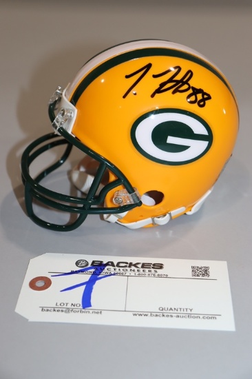 Ty Montgomery autographed Green Bay Packers mini helmet. Player hologram