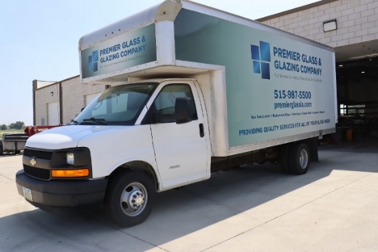 2016 Chevy 4500 Express Cut-Away cargo truck, Rockport 8' x 16' x 78" box w