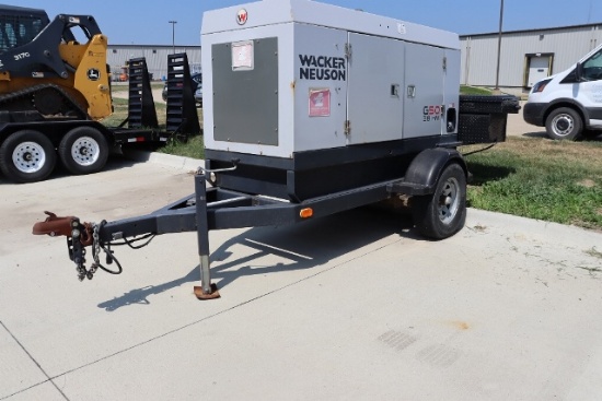 Walker Nelson G50 - 38HW portable generator, 1,650 hours, John Deere diesel