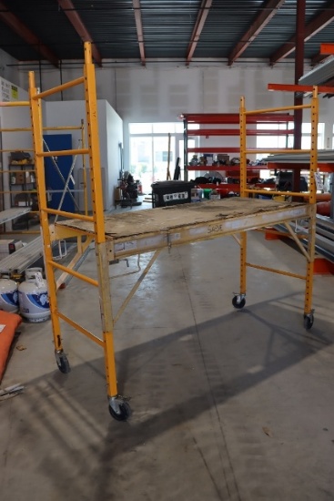 30" x 6' Portable drywall scaffolding - wood decking is rough