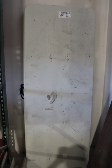 Times 4 - 6' Poly banquet tables - tops are in rough condition