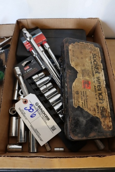 Box to go - 3/8" & 1/2" drive sockets, extensions, & 1/2" breaker bar