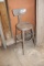 Metal shop stool with metal back rest