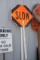 Times 2 - PVC framed slow/stop flagger signs