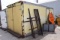 Janesville 8' x 18' x 7' yellow storage container with wood doors - buyer t