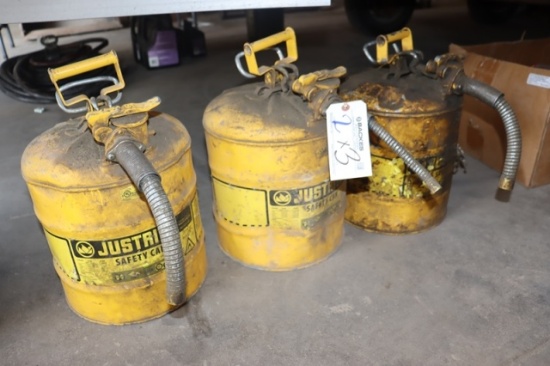 Times 3 - 5 gallon diesel fuel cans - rough condition