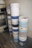 All to go - Stacks of 5 gallon buckets