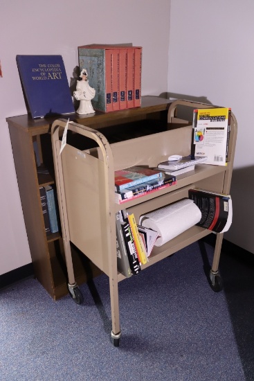All to go - Metal book cart, book case, & books