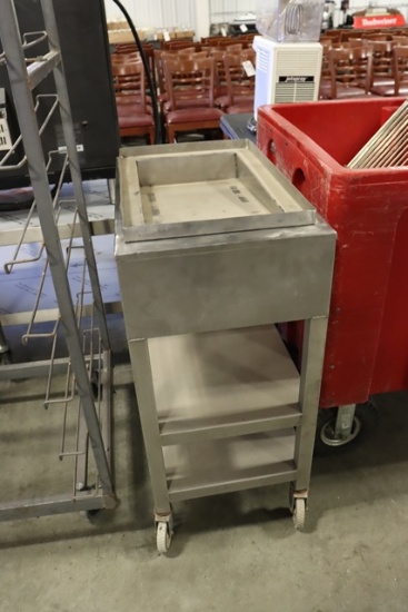 16" x 25" stainless portable ice merchandizer cart