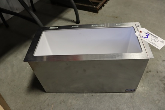 Server 7" x 18" stainless insulated dispenser - no lids