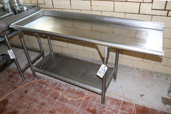 66" stainless left hand clean table