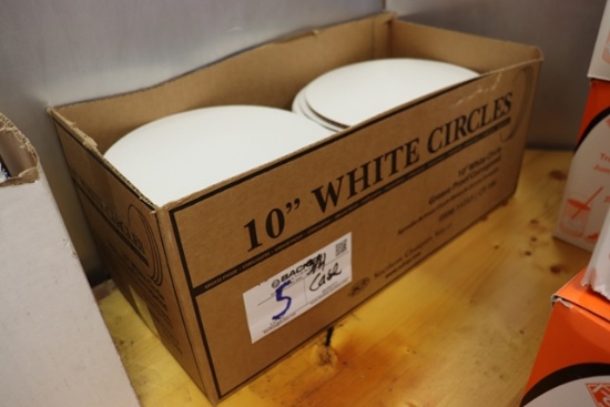 3/4 Case of 10" round white cardboard bases