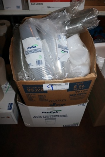 2 boxes to go - Assorted plastic cups, lids, & more