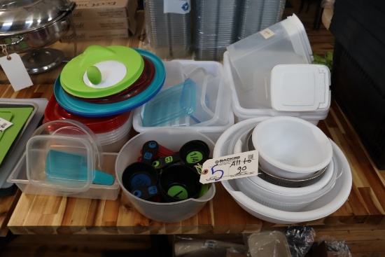Large lot to go - Plastic bowls, containers, measure cups, & more