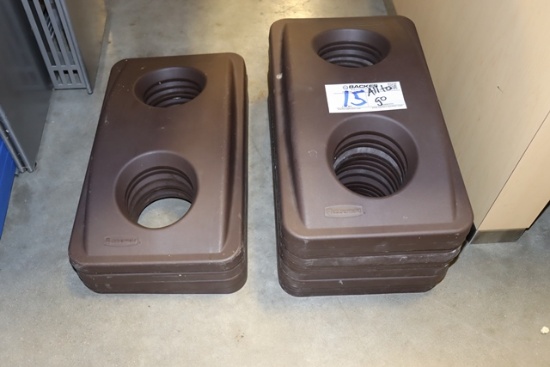 All to go - Rubbermaid brown pop trash lids