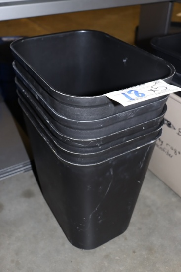Times 5 - Black poly trash cans