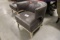 Gray leather accent arm chair