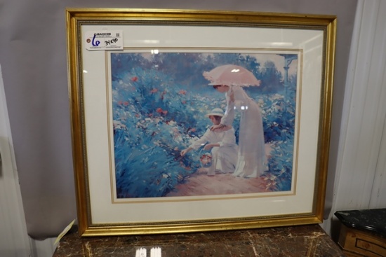 34" x 40" Windsor Art Pink Parasol G2465-420 decorative framed wall print
