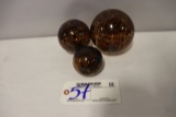 Set of 3 - Kamelo glass spheres