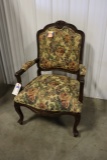 Decorative wood framed arm chair
