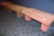 All to go - 6 wood framed carpeted waiting benches - Assorted sizes & color