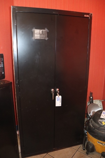 36" black metal 2 door cabinet