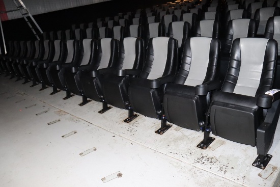 Times 14 - Dolphin grey & black vinyl lean back cinema chairs - buyer to in