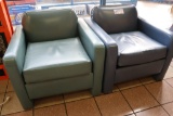 Pair to go - Blue colored vinyl lounge chairs