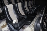 Times 6 - Dolphin grey & black vinyl lean back cinema chairs  - buyer to in