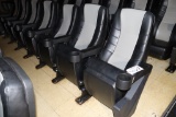 Times 7 - Dolphin grey & black vinyl lean back cinema chairs - buyer to ins