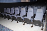 All to go - 74 blue patterned tweed cinema chairs - right side - buyer need