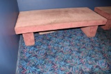 All to go - 7 wood framed carpeted waiting benches - Assorted sizes & color