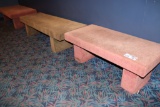 All to go - 6 wood framed carpeted waiting benches - Assorted sizes & color