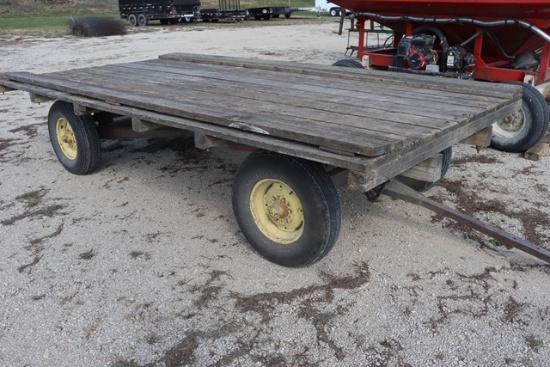 91" x 14' bale wagon w/ John Deere gear, hydr hoist,