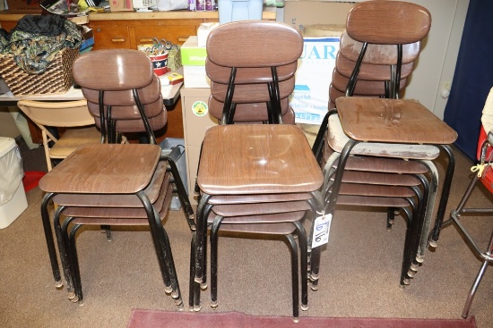 All to go - 16 metal framed brown metal seat & back chairs