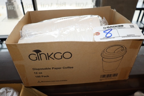 1/2 case of 12 oz. paper coffee cups with some lids & hot sleeves