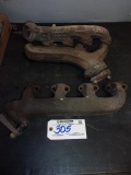 3 vintage cast iron manifolds