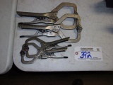 Set of 4 lock jaw weld clamps
