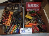 2 boxes of hex  wrenches, signs and more